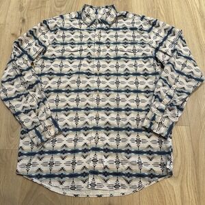 Ariat Tek Aztec Shirt Mens Sz S  Button Down Long Sleeve Roll Tab Back Venting